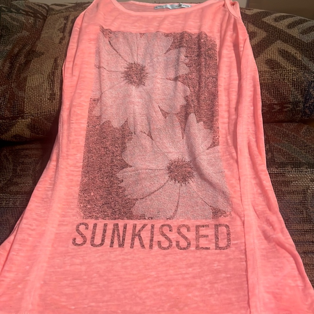 Coral sunflower tank